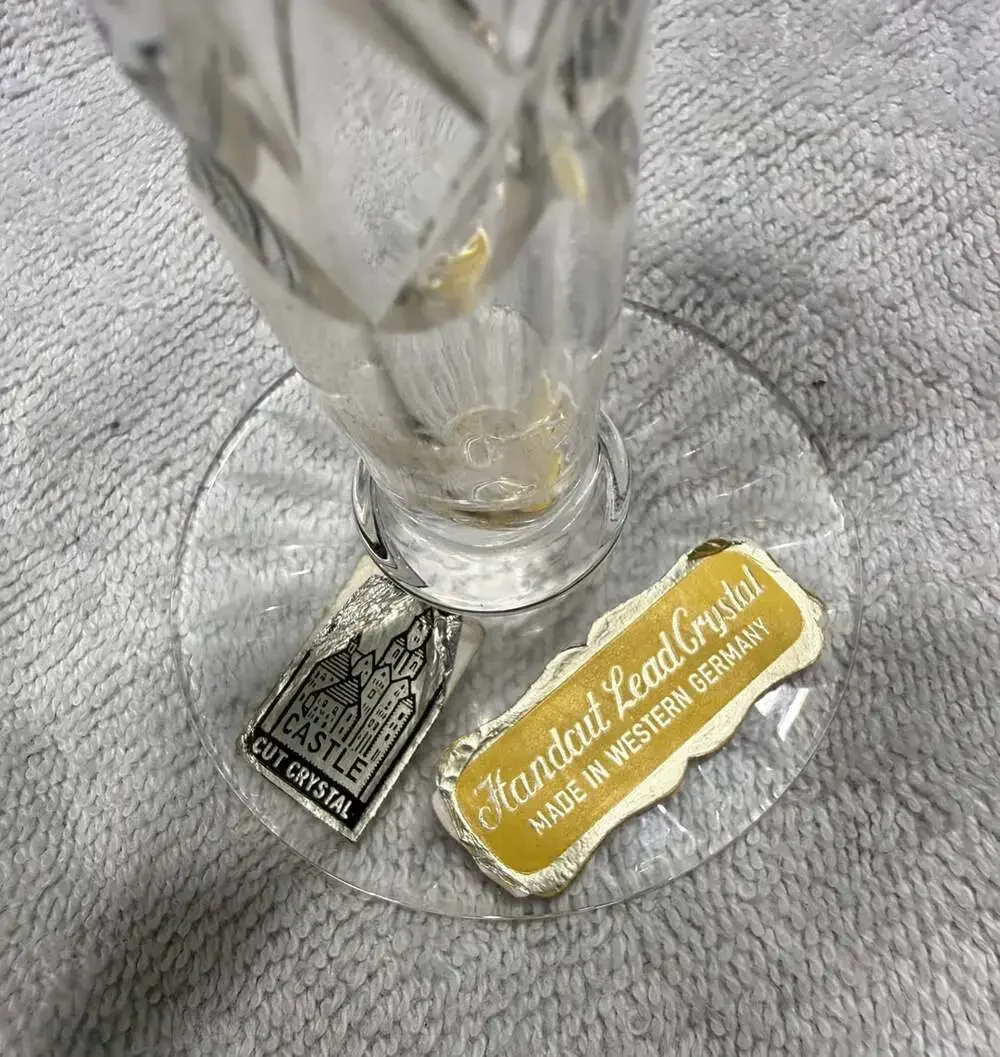 Castle Cut Crystal 9 Inch Footed Bud Vase